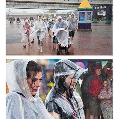 5er Packung Transparenter Regenponcho mit Kapuze für Damen