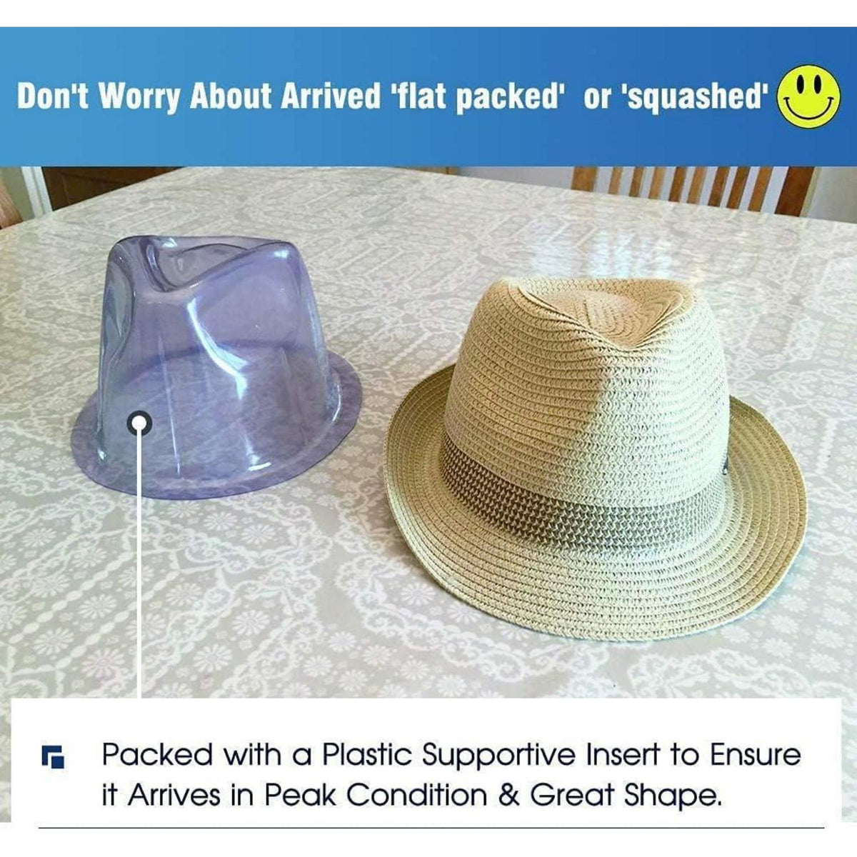Herren Strohhut Trilby Panama Faltbar Sonnenschutz Fedora