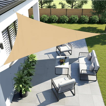 Wasserdichtes Sonnensegel Dreieck 3x3m Sandbeige UV-Schutz für Außenbereich