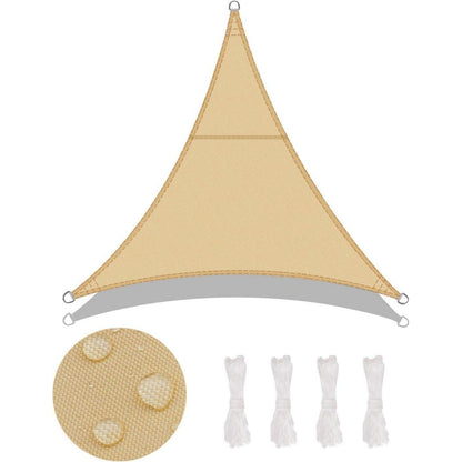 Wasserdichtes Sonnensegel Dreieck 3x3m Sandbeige UV-Schutz für Außenbereich