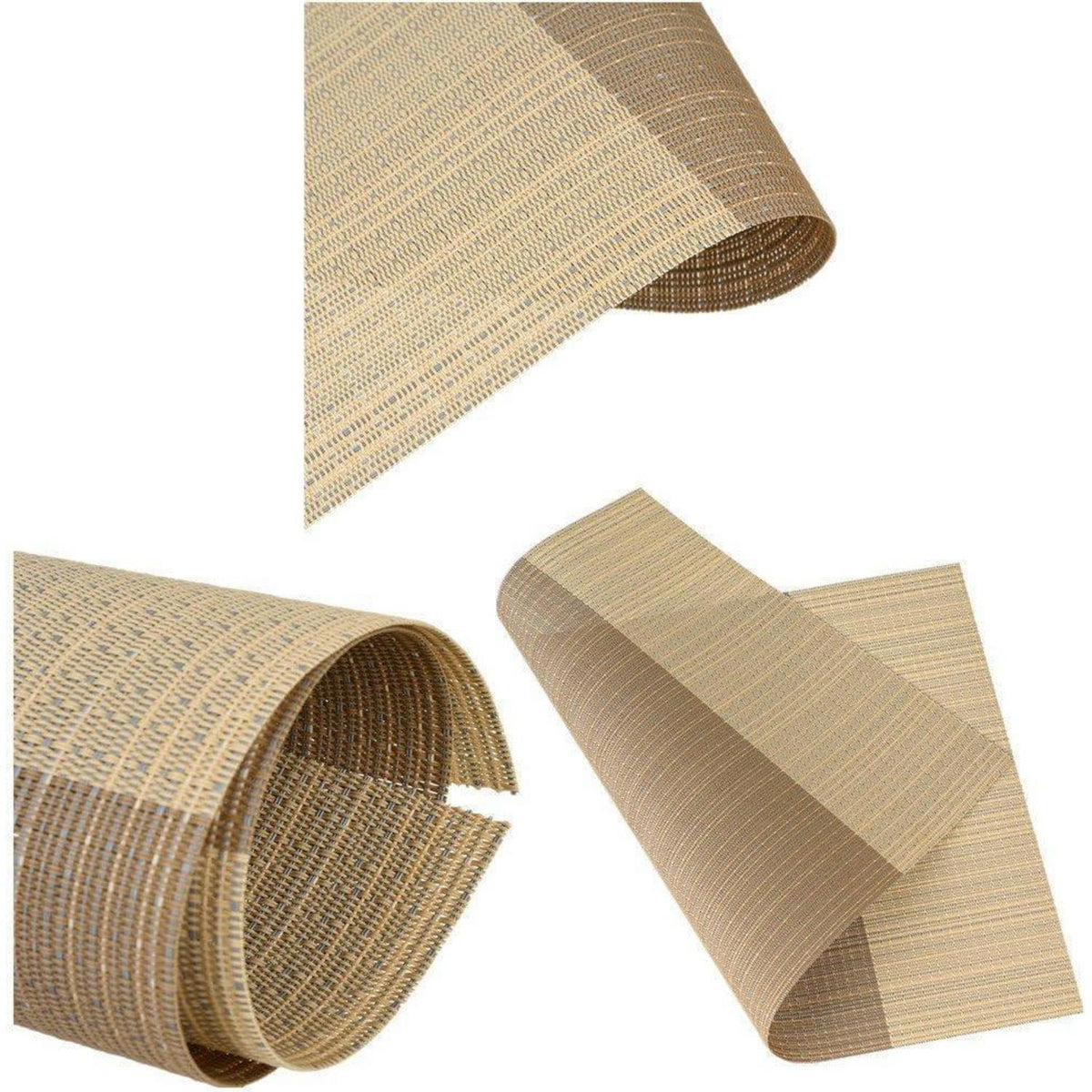 Platzsets 6er Set Gestreift Beige 30x45cm Rutschfest Hitzebeständig