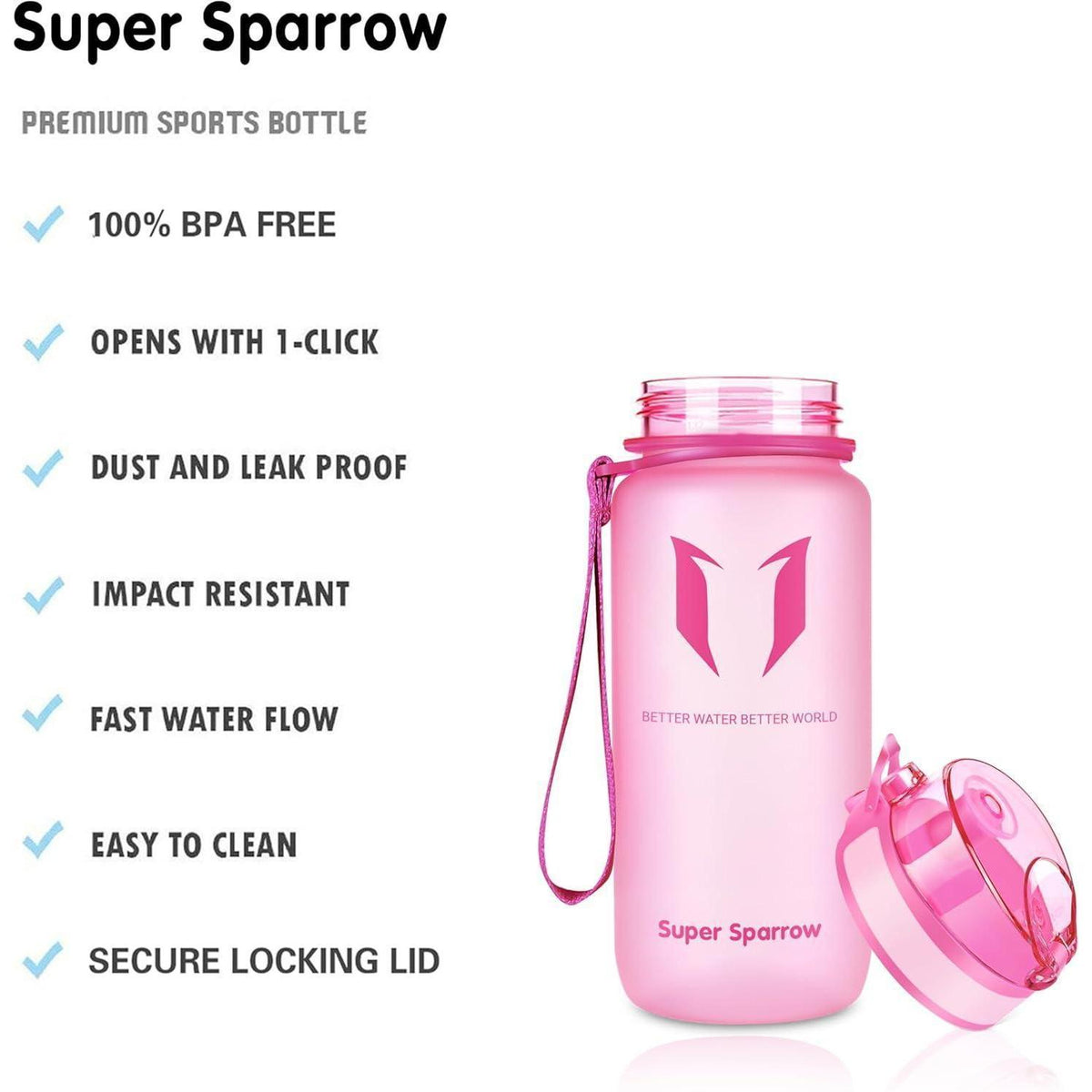 Tritan Trinkflasche BPA-frei 350ml Rosa