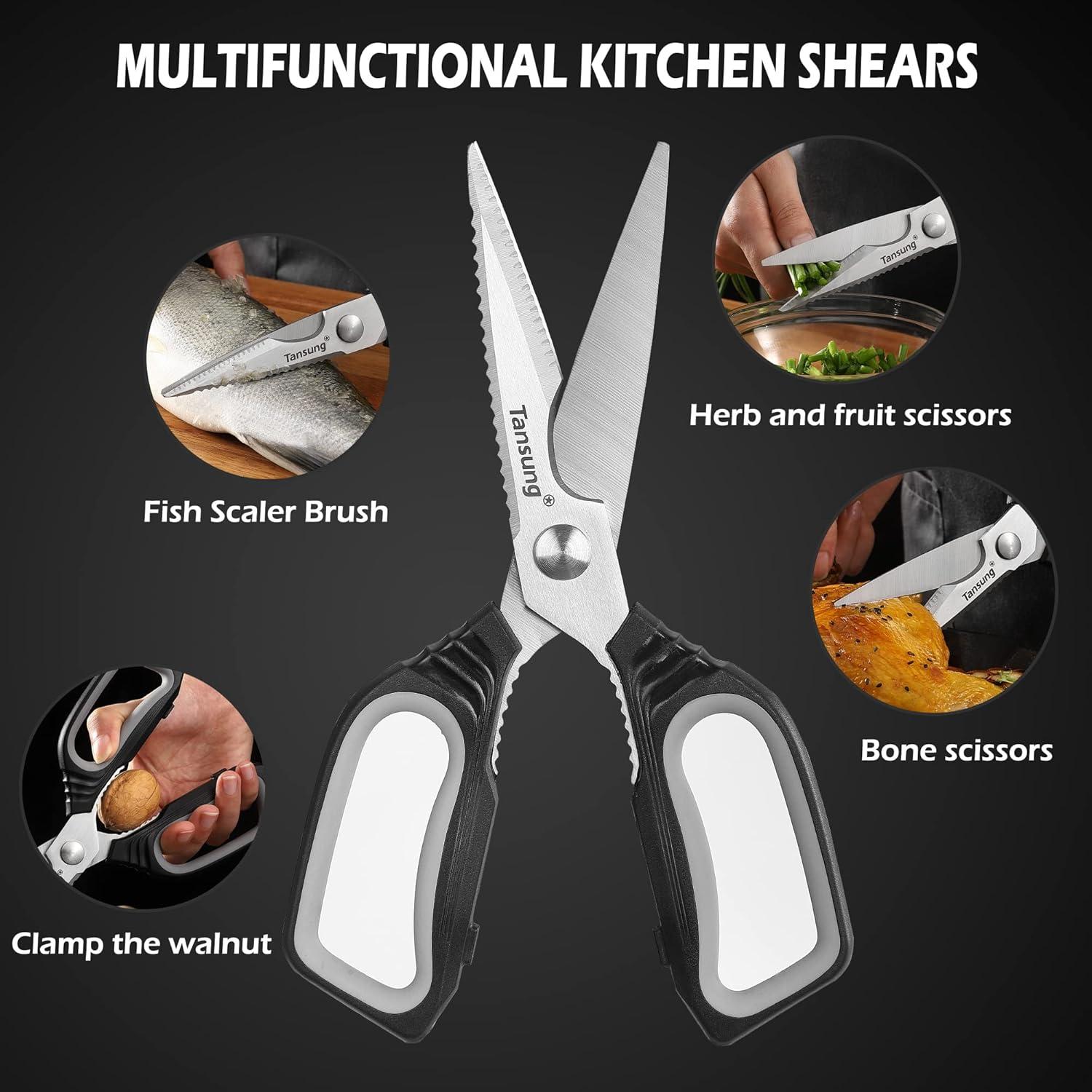 Küchenschere 22.8cm Multifunktionale mit Mikrozahnung für exaktes