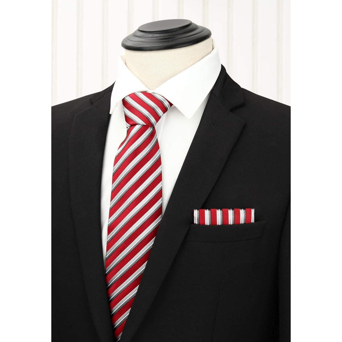 Herren Krawatten Set 5 Stück mit Einstecktuch Seide Elegant