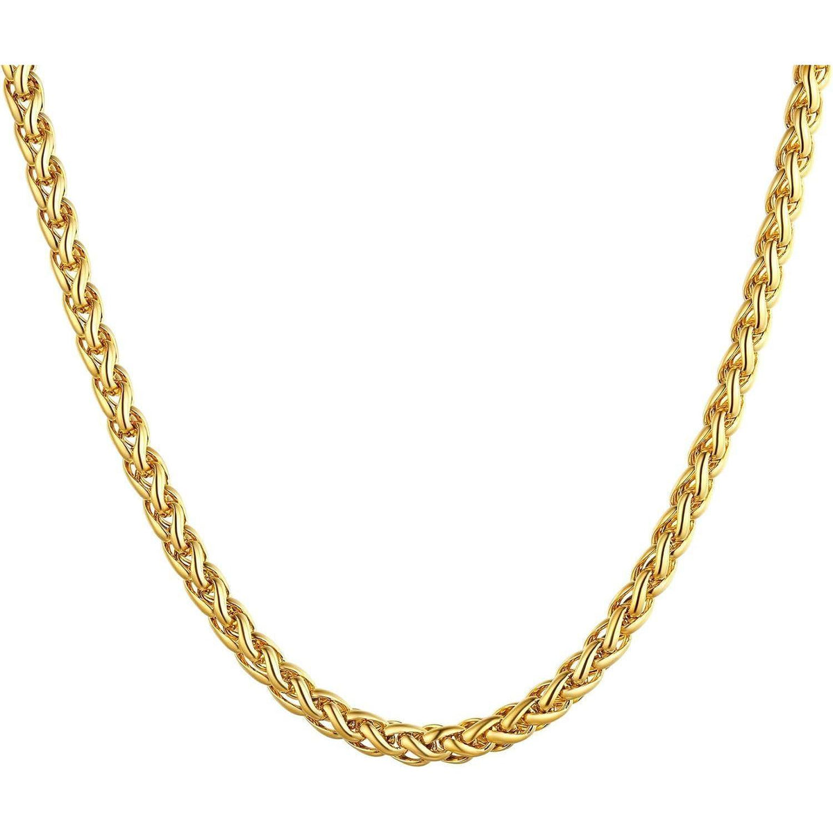 Edelstahl Weizenkette vergoldet 3mm 46cm Gold