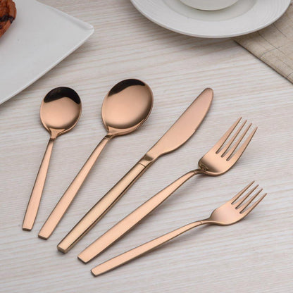 30-teiliges Besteckset Roségold, Service für 6 Personen, Edelstahl, spülmaschinenfest