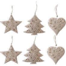 Metall Weihnachtsanhänger 6er Set - Weihnachtsdeko für