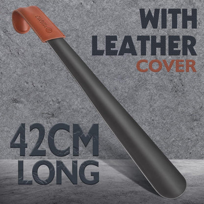 Schuhlöffel Metall Lang 42cm Edelstahl Shoe Horn Schwarz