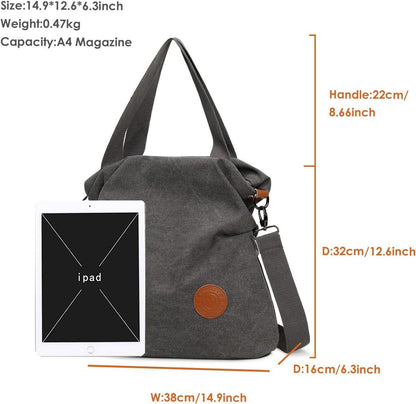 Canvas Umhängetasche Damen große Kapazität lässiger Stil