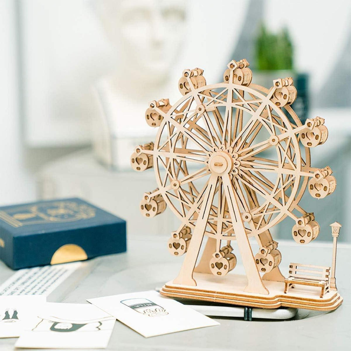 Holz Riesenrad 3D Puzzle Baukasten DIY Valentinsgeschenk Kinder Jugendliche Erwachsene