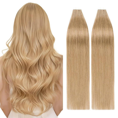 Blond Tape Extensions Echthaar 40 Stück 45 cm Remy