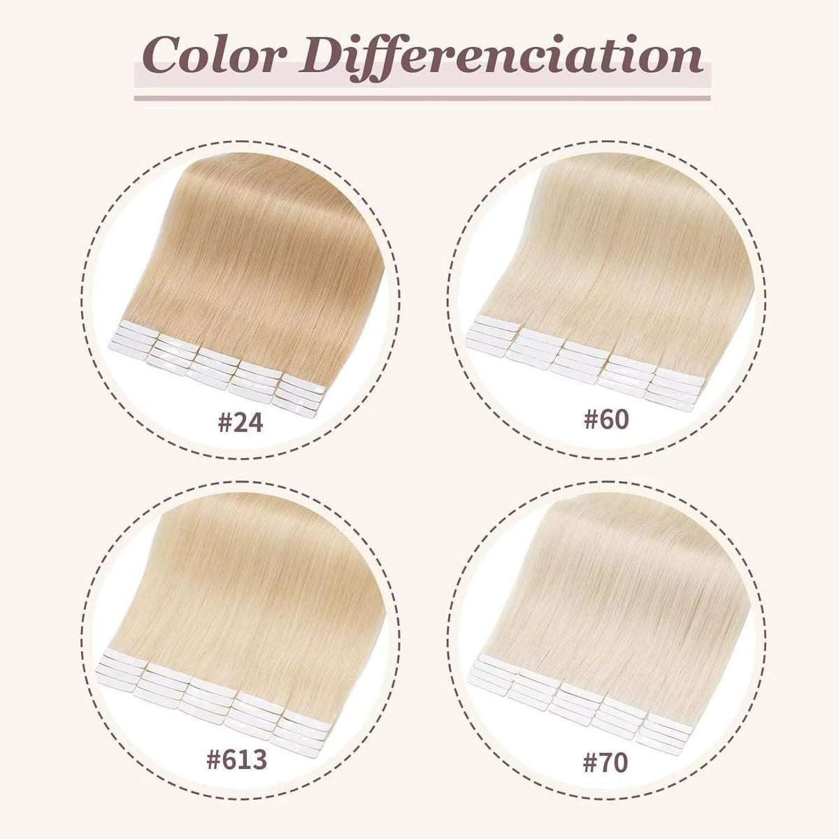Blond Tape Extensions Echthaar 40 Stück 45 cm Remy