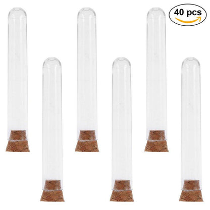 Reagenzgläser 40 Stück Hartplastik Klar 75 x 12 mm 5 ml mit Naturkorken