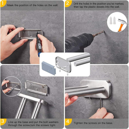Edelstahl Handtuchhalter gebürstet 40cm Silber