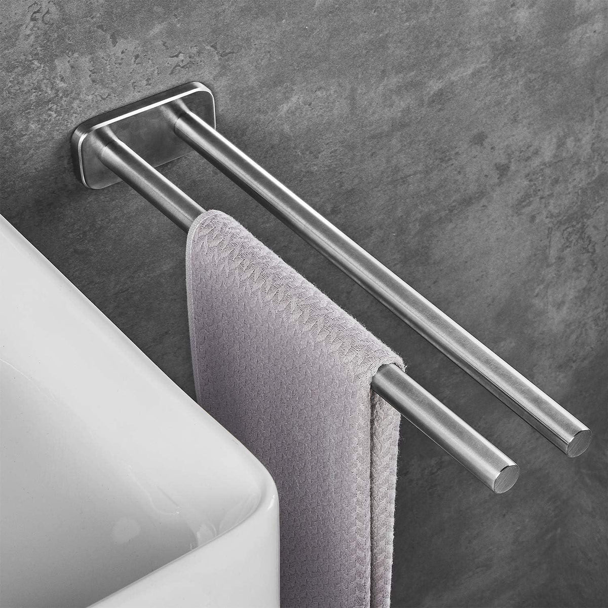 Edelstahl Handtuchhalter gebürstet 40cm Silber
