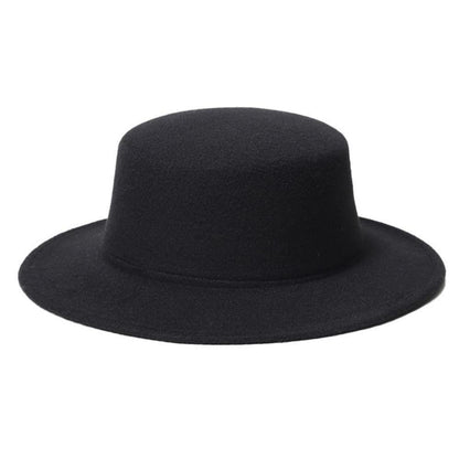 Schwarzer Fedora Hut Damen & Herren – Klassischer Wollmischgewebe Hut
