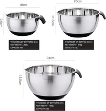 Edelstahl Salatschüssel Set 5L 3L 1.5L Stapelbar