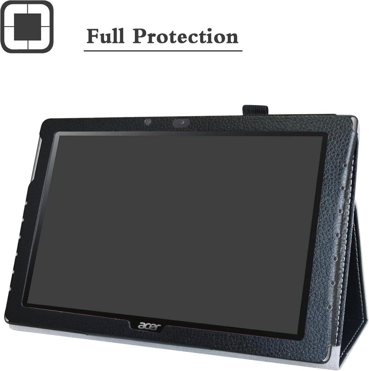 Schwarze PU-Leder Hülle mit Standfunktion für Acer Iconia