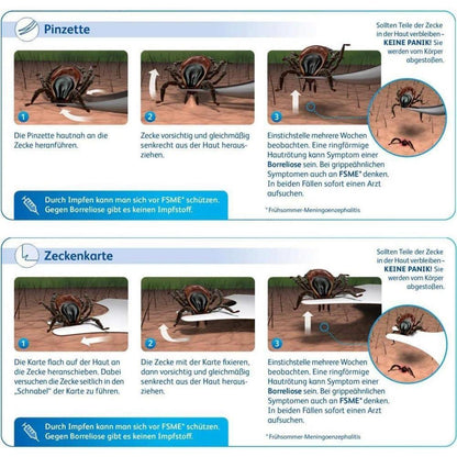 Zeckenzange Edelstahl Profi Set für Hund, Katze, Mensch