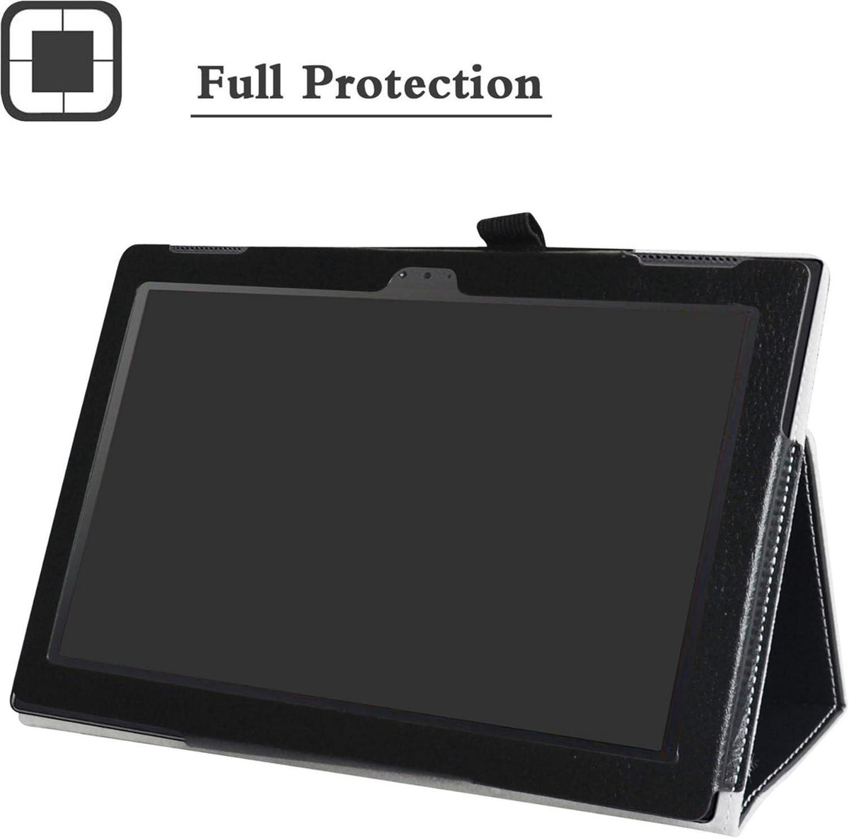 Lenovo Tab 4 10 Hülle PU Leder Tasche mit Ständer Schwarz