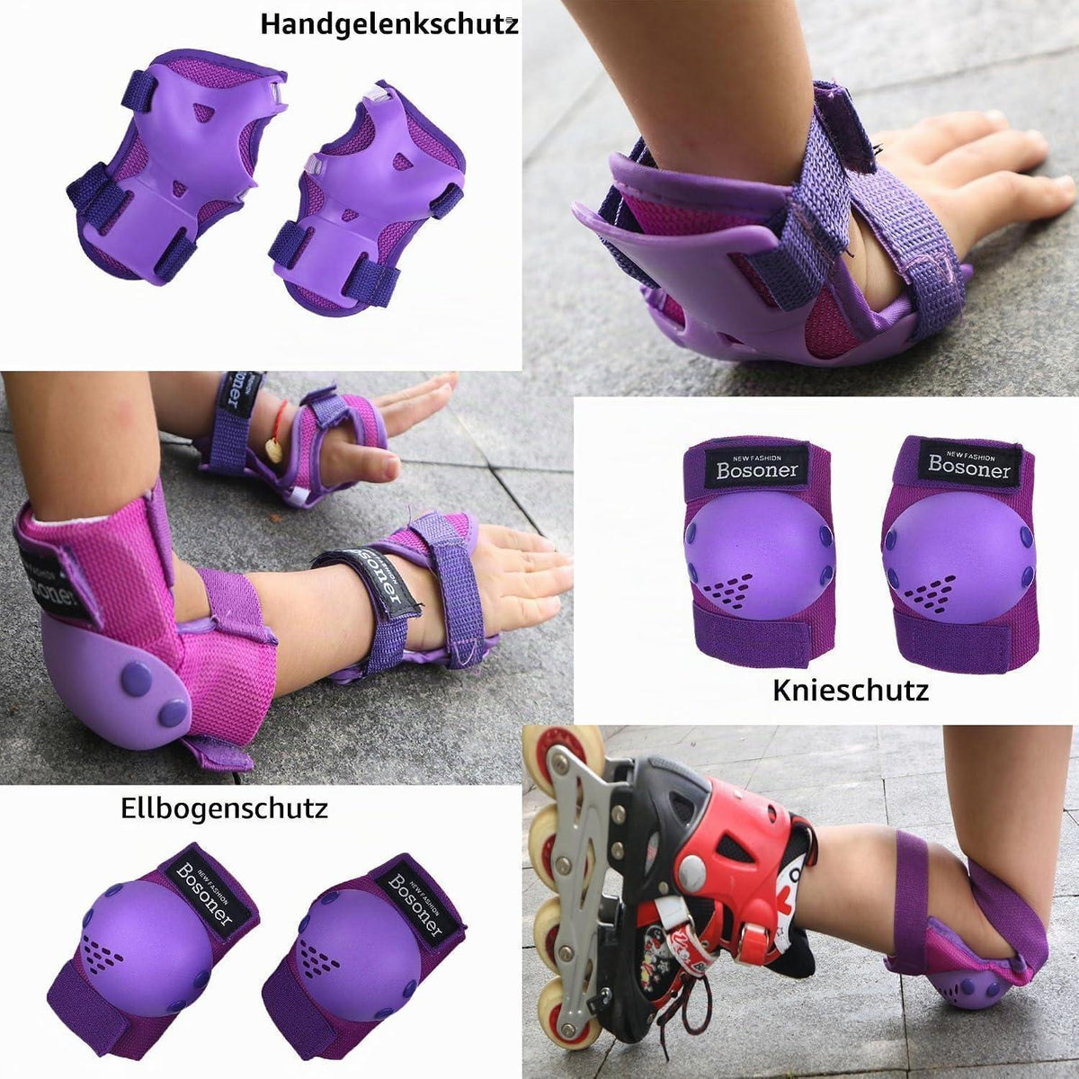 Kinderschutzset Knie Ellbogen Handgelenk – Schutzausrüstung für Skaten & Co.