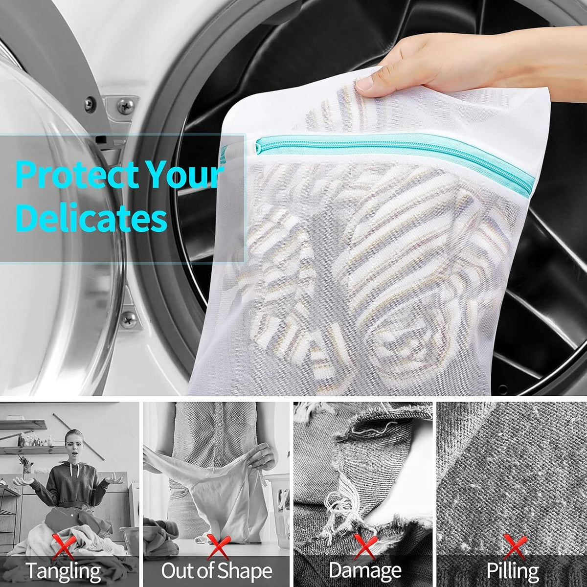 Wäschesäcke für Waschmaschine Wäschenetz Wäschetasche 5er Set
