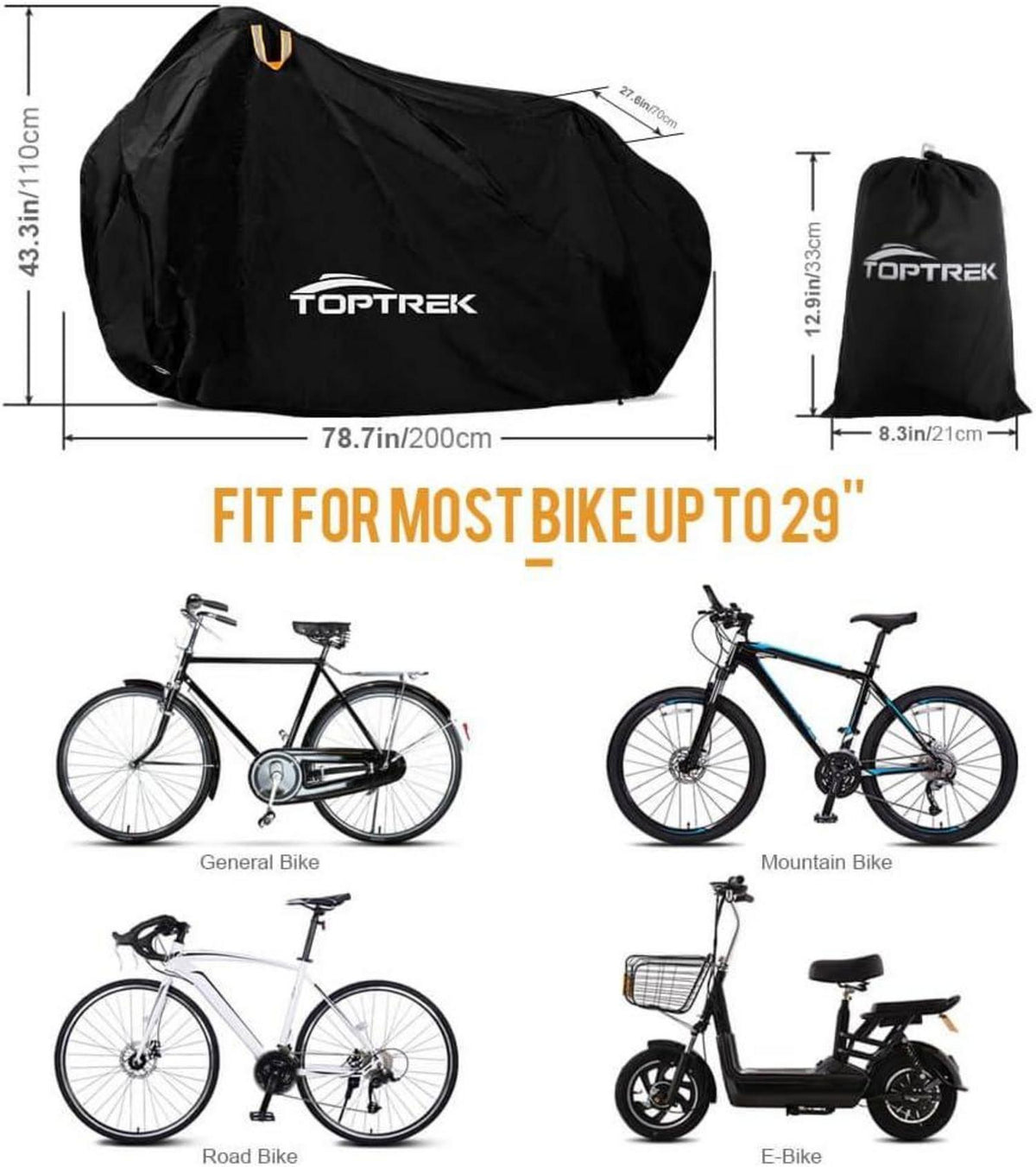 Fahrradabdeckung Wasserdicht 210T Oxford-Gewebe Hochwertige