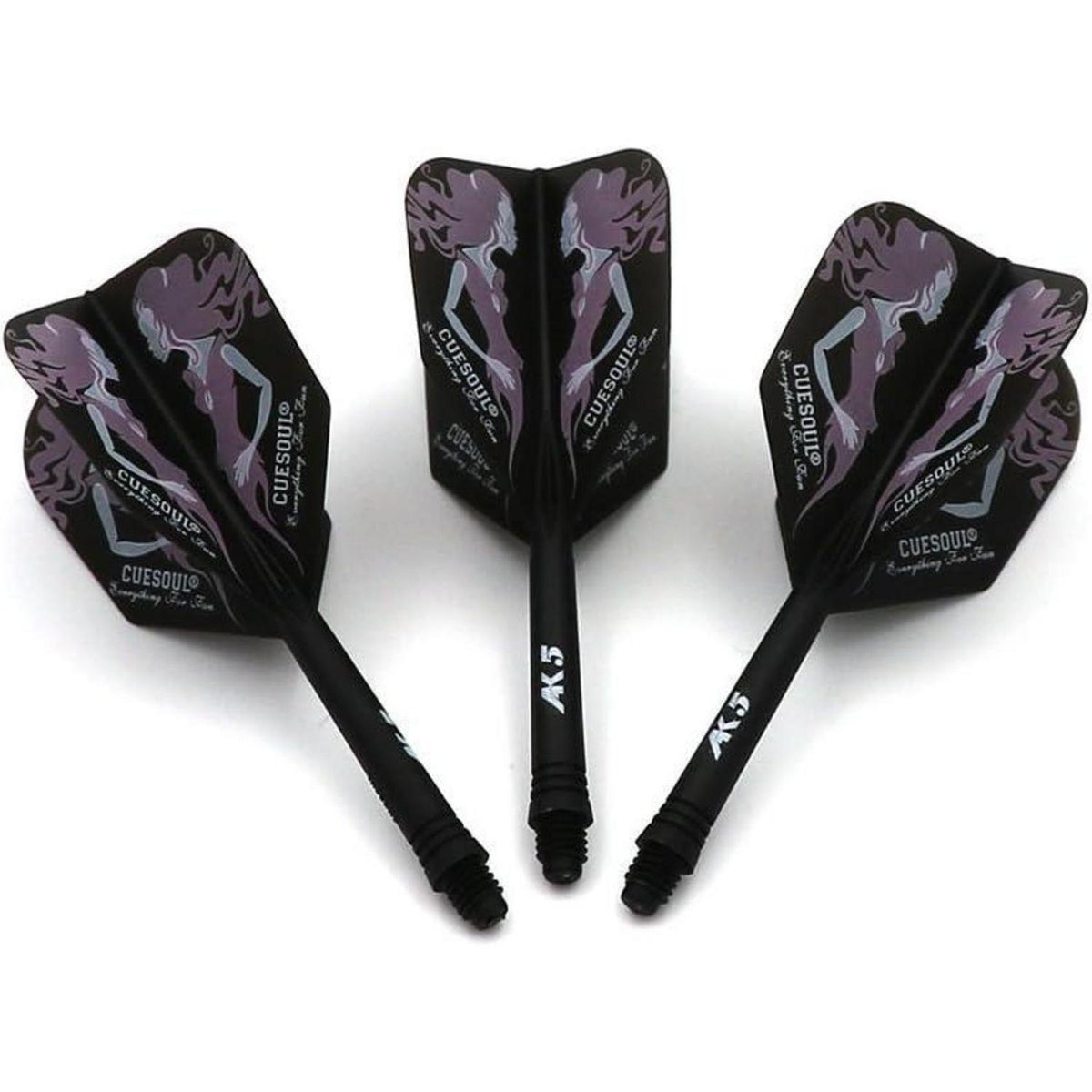 Personalisierte Dart Schäfte & Flights Set – Schwarz M