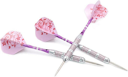 21g Pink Ladies Steel Tip Darts Set with Slim Case