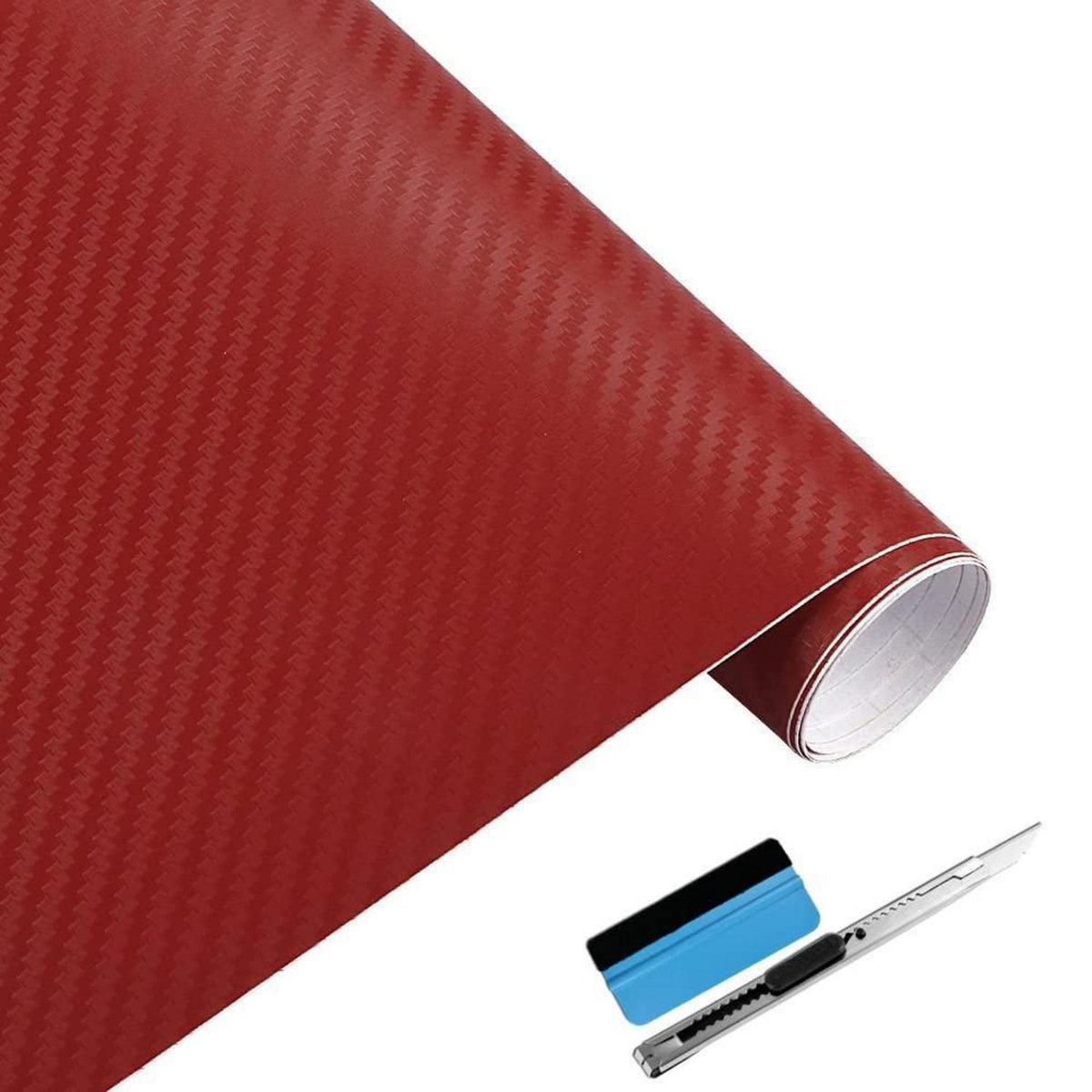 Carbonfolie 3D Struktur selbstklebend – Rot 30x152cm