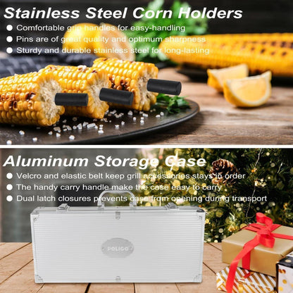 Grillbesteck Set 21 Teilig im Koffer Geschenke für Männer