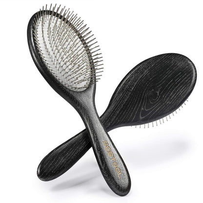 Antistatische Paddle Detangler Haarbürste mit Metallborsten