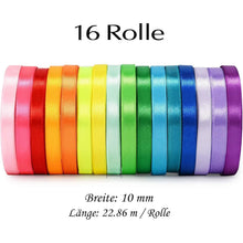 Satinband 16 Farben 22m x 10mm Geschenkband zum Basteln