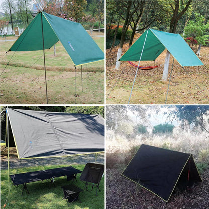 Wasserdichte Campingplane Tarp für Hängematte Picknick Grün 2.4x2.2m