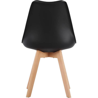 6x Esszimmerstuhl Retro Design, Buche Bein & PU-Leder
