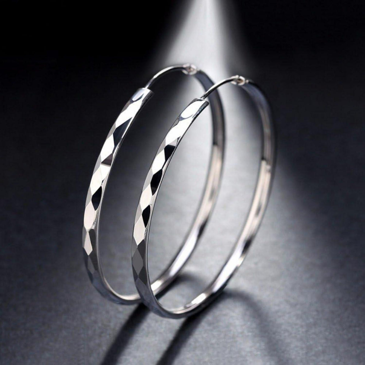 Große Silber 925 Creolen – Hoop Ring Ohrringe Damen