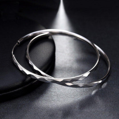 Große Silber 925 Creolen – Hoop Ring Ohrringe Damen