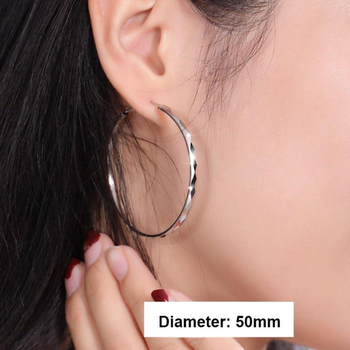 Große Silber 925 Creolen – Hoop Ring Ohrringe Damen