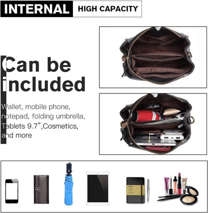 Moderne Miss Lulu Damen Handtasche Pu Leder Umhängetasche elegante Schultertasche