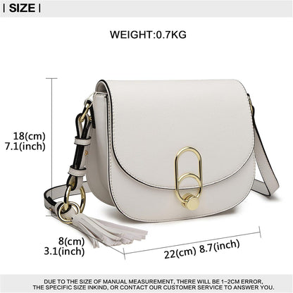 Damen Schultertasche Umhängetasche Crossbody Bag Quaste Reißverschluss