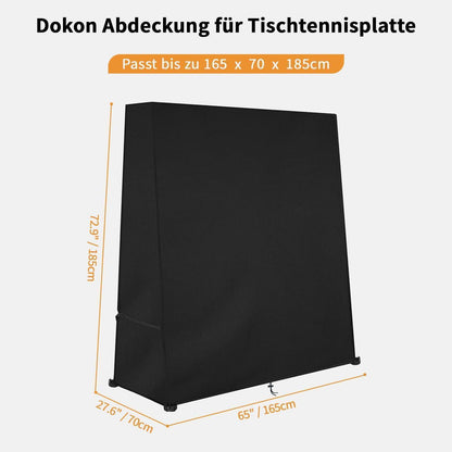 Schutzhülle Tischtennisplatte 165x70x185cm Schwarz
