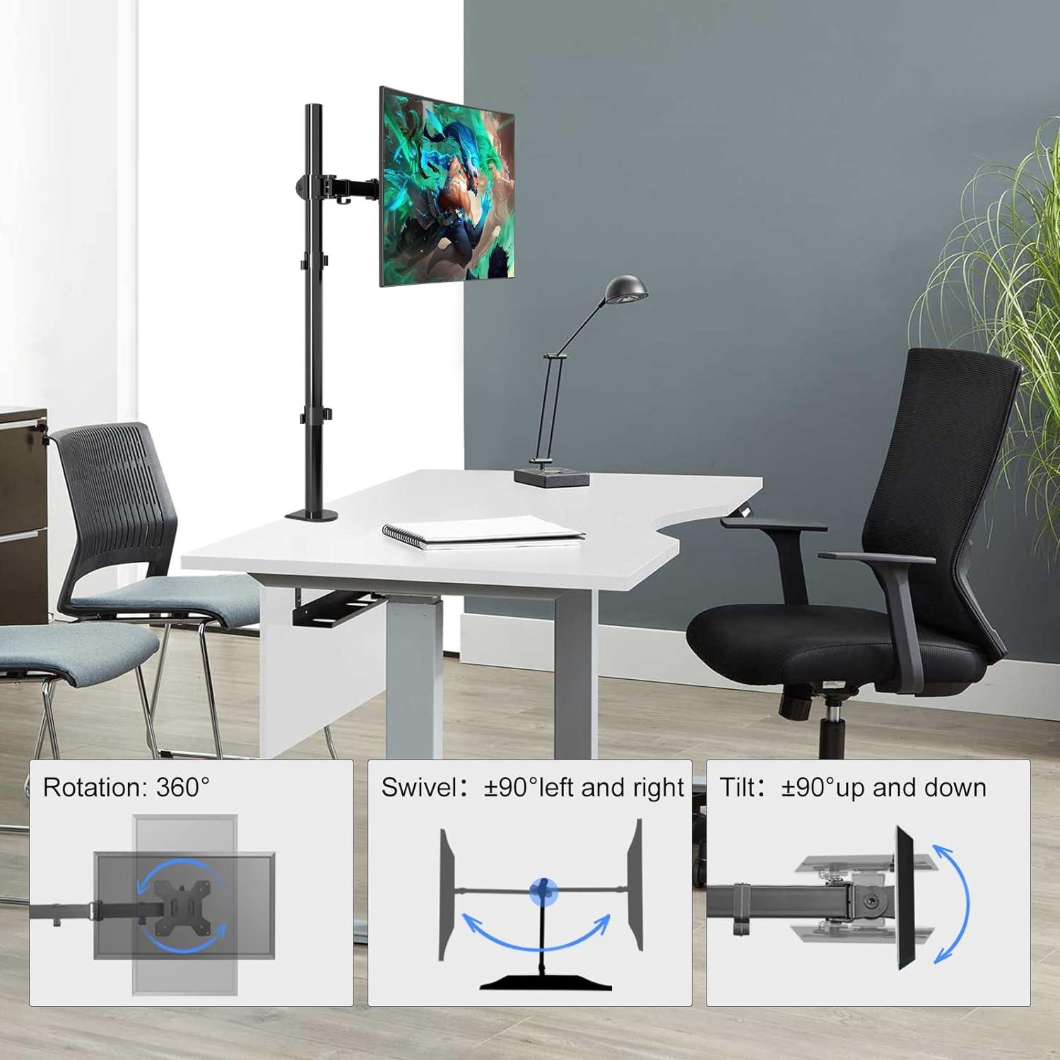 Suptek Monitor Halterung 1 Monitor 13-32 Zoll Tischhalterung 80cm Stange