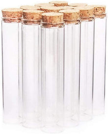 Mini Glasflaschen mit Holz Korkverschluss 12 Stücke