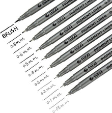 9er Set Fineliner Stifte Pigmentliner Wasserfest Pinselzeichner