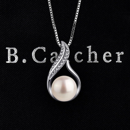 B.Catcher Damen Kette mit 7mm Süßwasser Zuchtperle 925er Silber 45cm