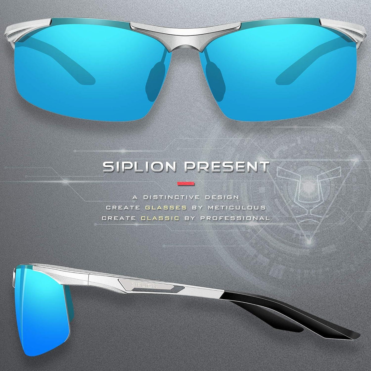 Polarisierte Sportsonnenbrille Al-Mg Metallrahmen UV400 Schutz