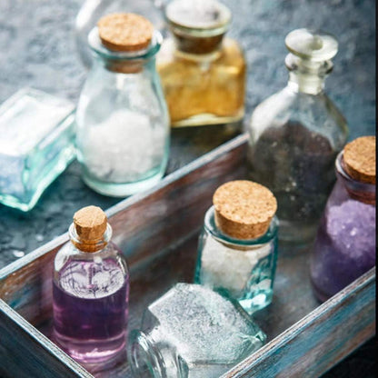 6er Set Mini Glasflaschen mit Korkverschluss 30ml - Aufbewahrung Einmachgläser