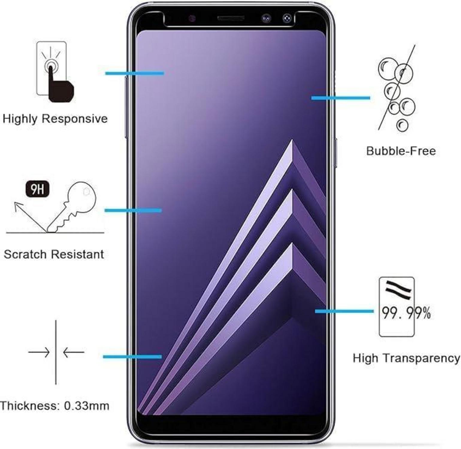 Panzer Schutz Glas Samsung Galaxy A8 2018 Displayfolie 9H