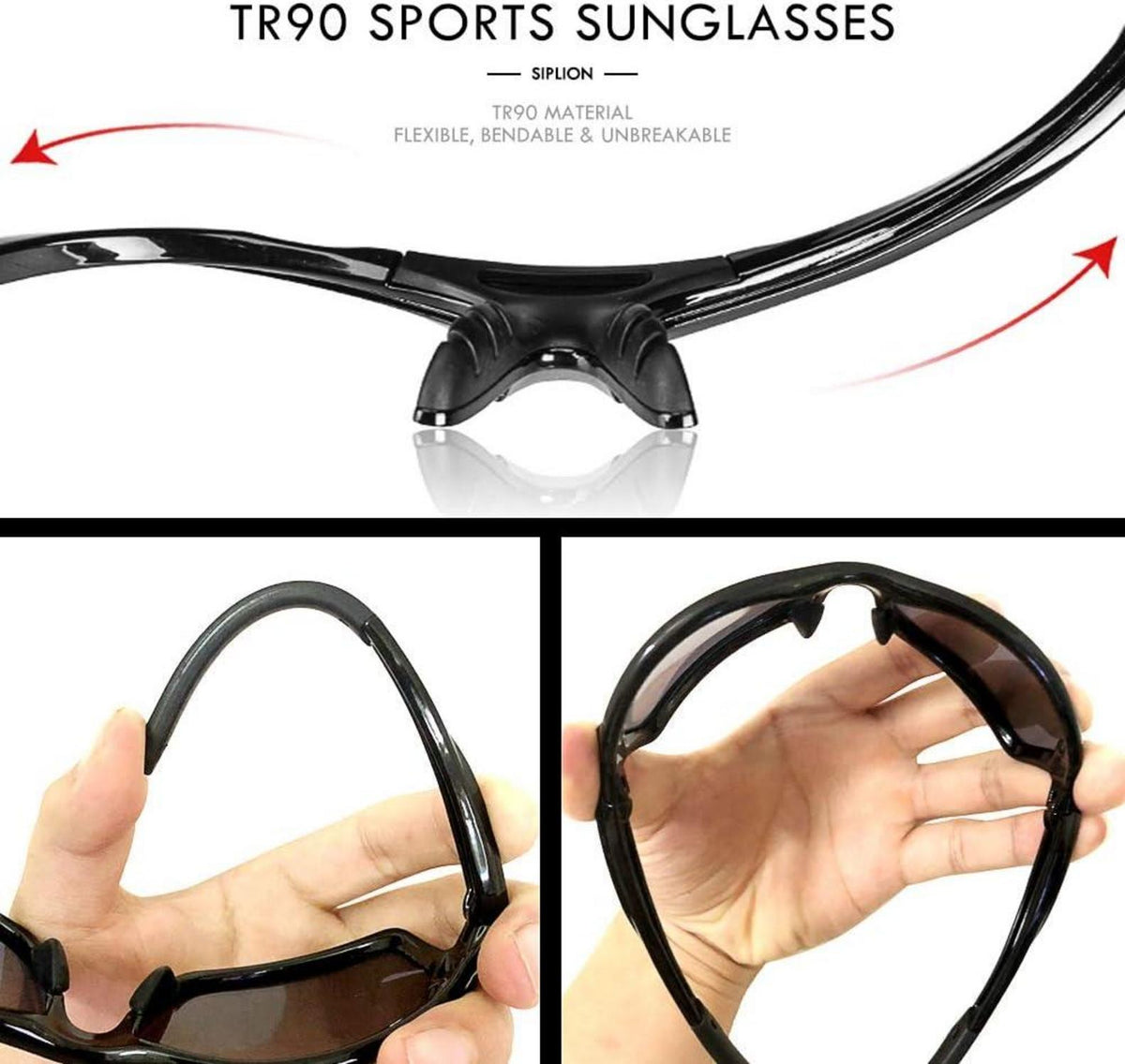 SIPLION Herren Sonnenbrille Polarisiert UV400 CAT 3 CE