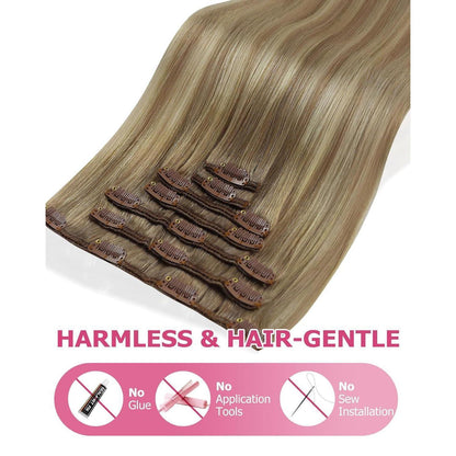 Clip-in Echthaar Extensions Ombre 40cm – Remy Haare, 120g
